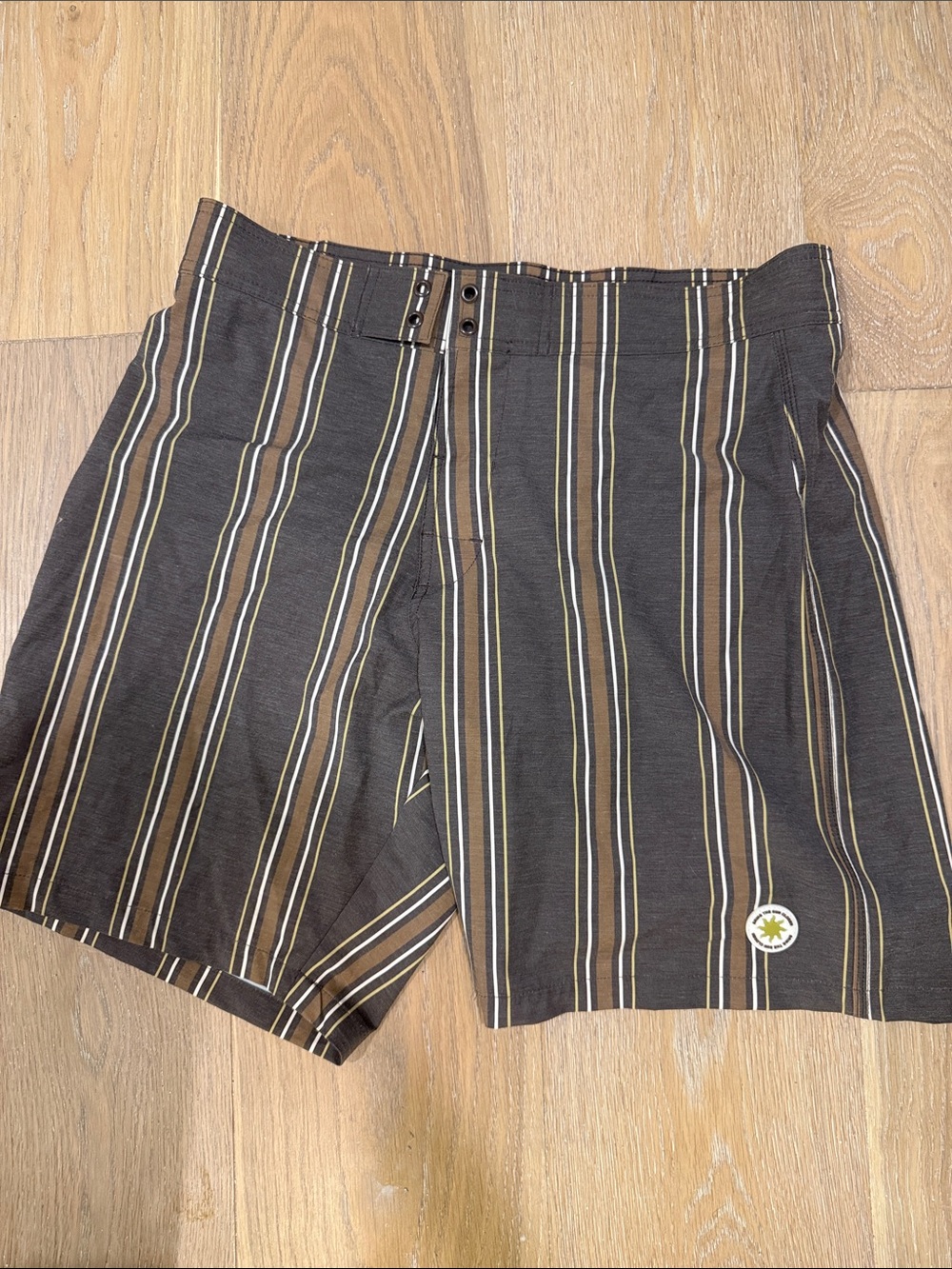 Zara Brown and Cream Striped Shorts